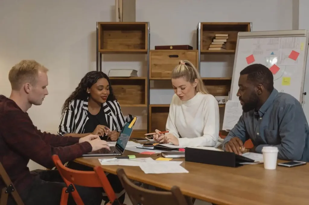 team engaged in a collaborative meeting