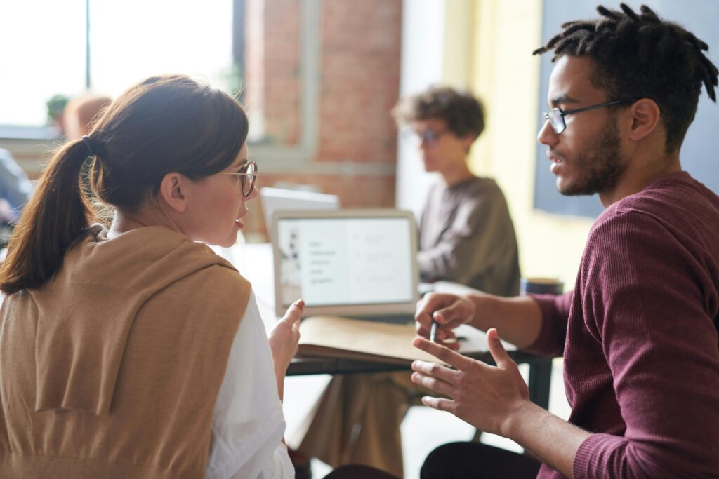 HR hosting a workshop about improving team well-being