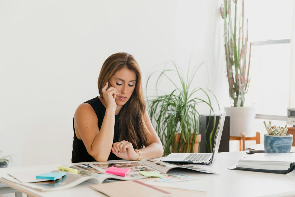 woman reviewing her personal development goals