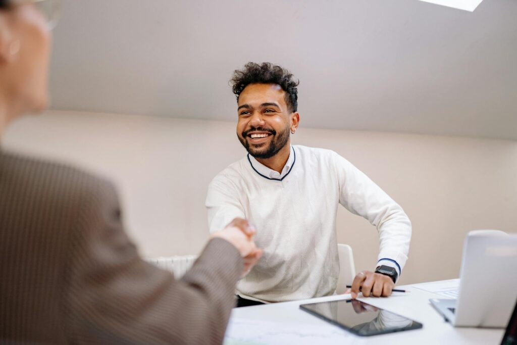 Employee receiving feedback from manager during performance review