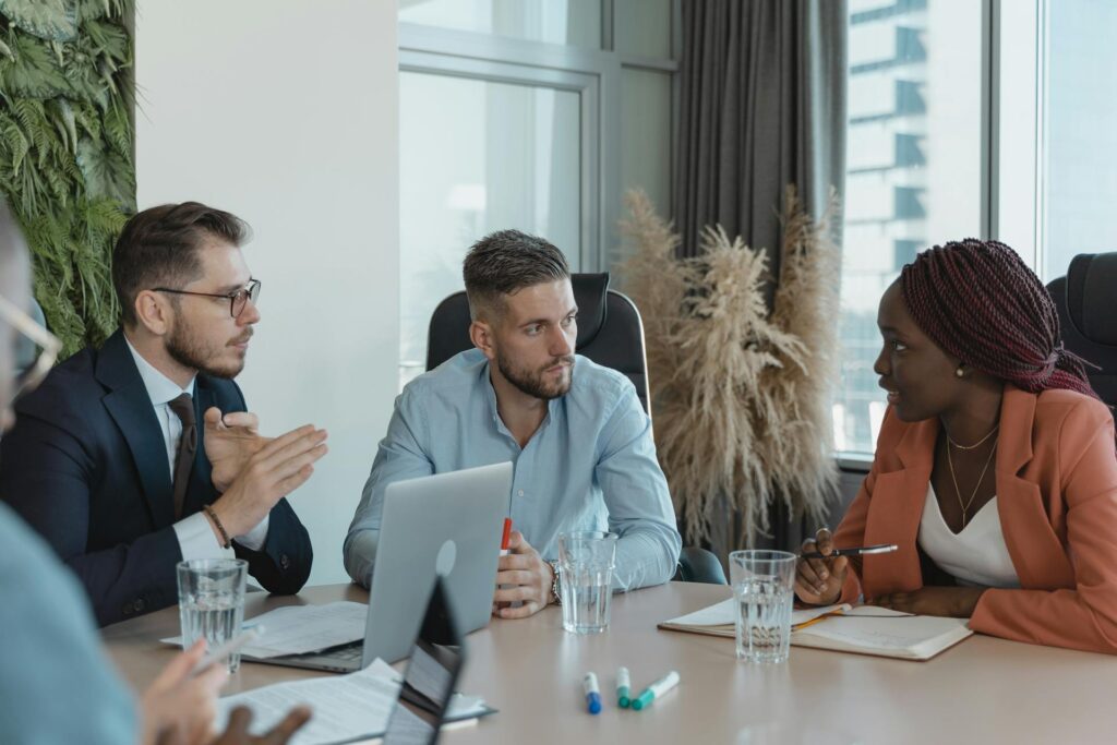 HR colleagues reviewing the company's internal promotion program