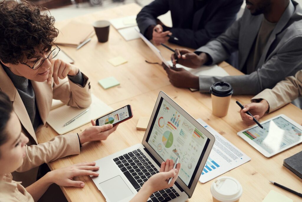 colleagues logging hours from compressed workweek